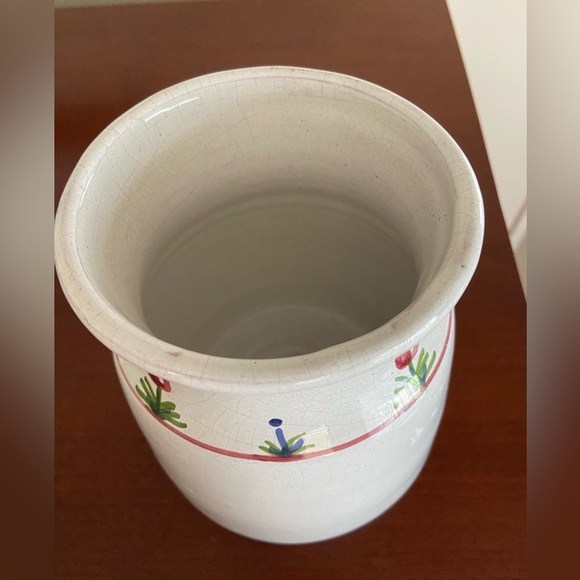 Vintage Portugal Floral Pottery spring crock hand painted MM Portugal pottery - Picture 3 of 8